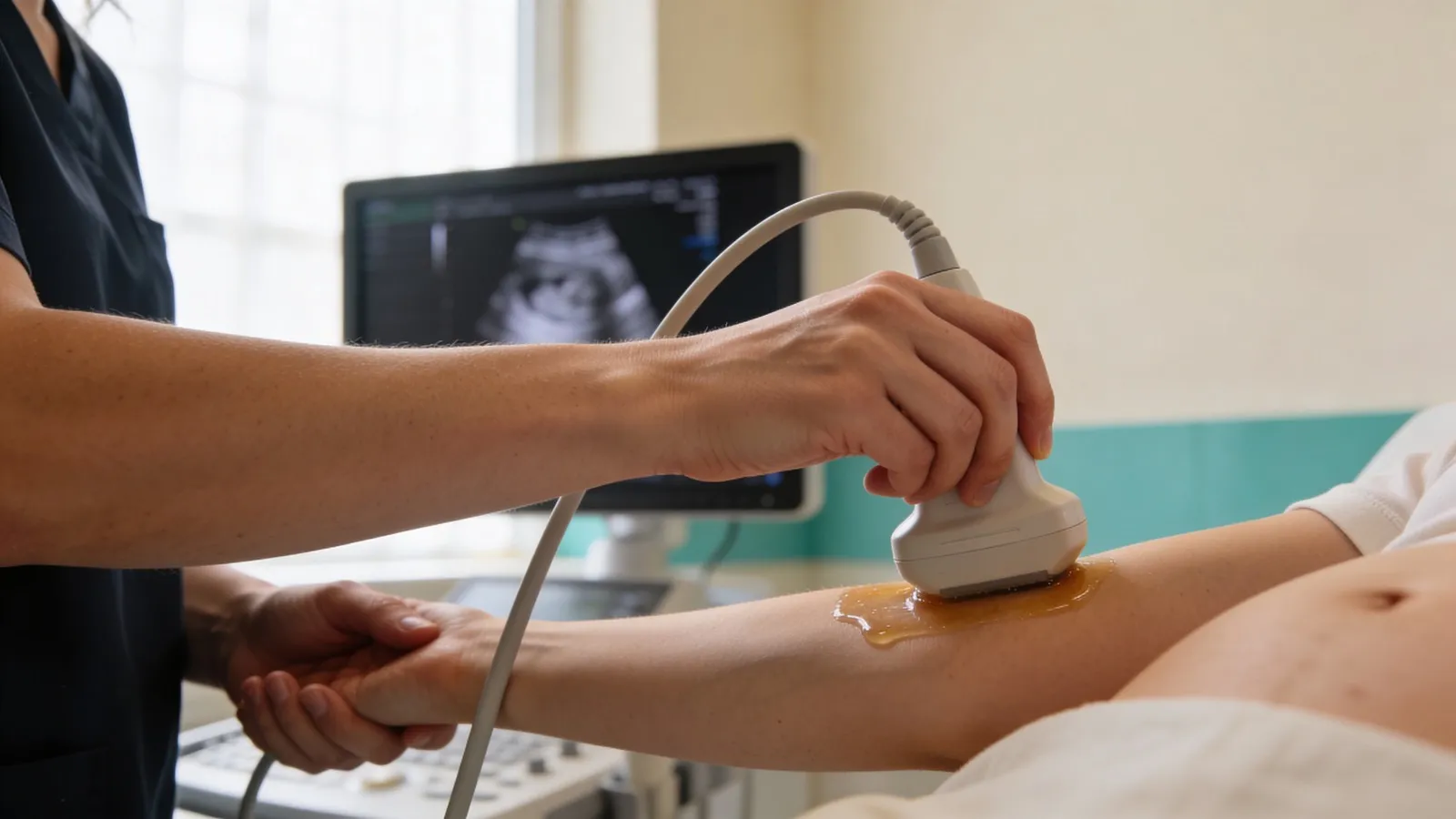 A scene from a ultrasound visit at Precious Life Medical Services